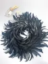 The manufacturer supplies Halloween black feather rings, festival decorations, garlands, front door hangers and black door hangers details Picture